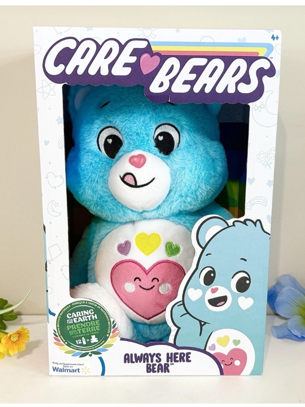 Care Bears Exclusive Always Here Bear Blue w/ Pink Hearts NEW Collectible Plush